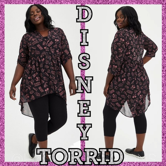 TORRID DISNEY Mickey & Friends Chiffon Lexi Babydoll Top! - Picture 2 of 7